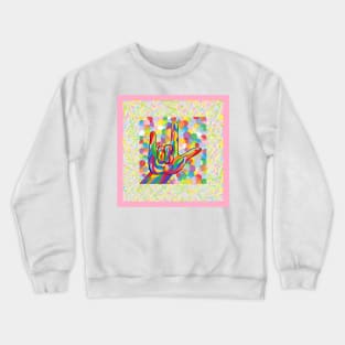 ASL Pink I Love You Crewneck Sweatshirt